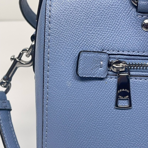 Coach Rowan Satchel Crossbody Leather Bag 79946 Light Blue Shade Purse - Picture 15 of 16